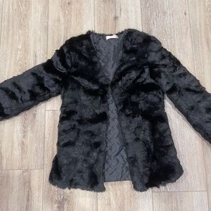 Black Faux Fur Coat